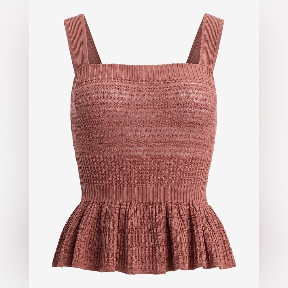 NWT Express Textured Knit Peplum Sweater Tank